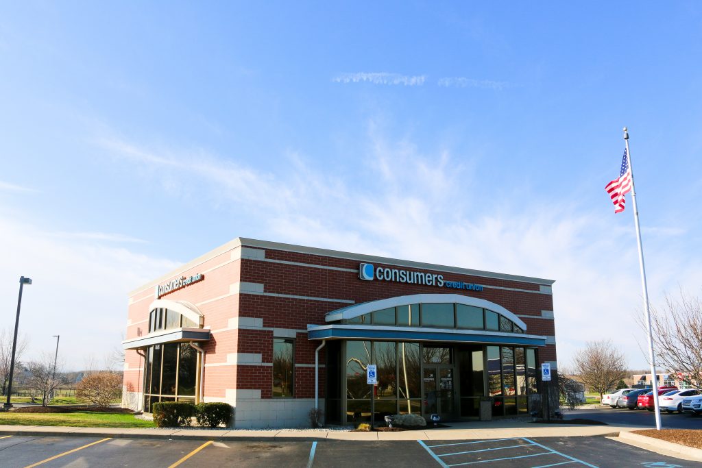A Consumers Credit Union branch location on a sunny day