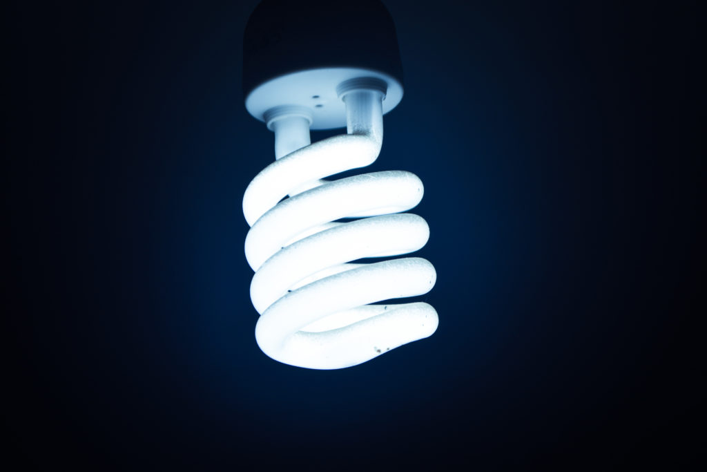 An energy efficient light bulb.