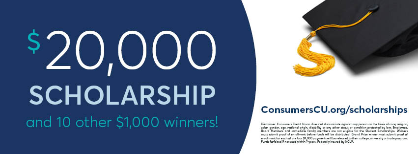 Consumers Scholarship program graphic