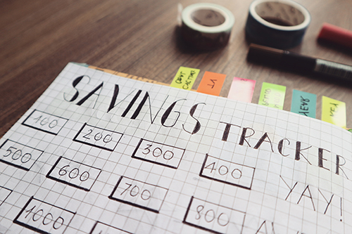 Savings tracker worksheet