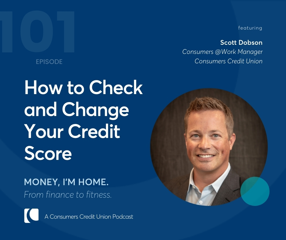 A Consumers Credit Union podcast, "Money, I'm Home" promotion with Scott Dobson, Consumers @Work Manager at Consumers Credit Union.