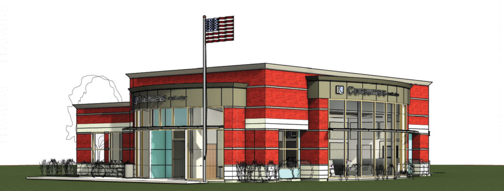 Rendering of new Grand Haven office.