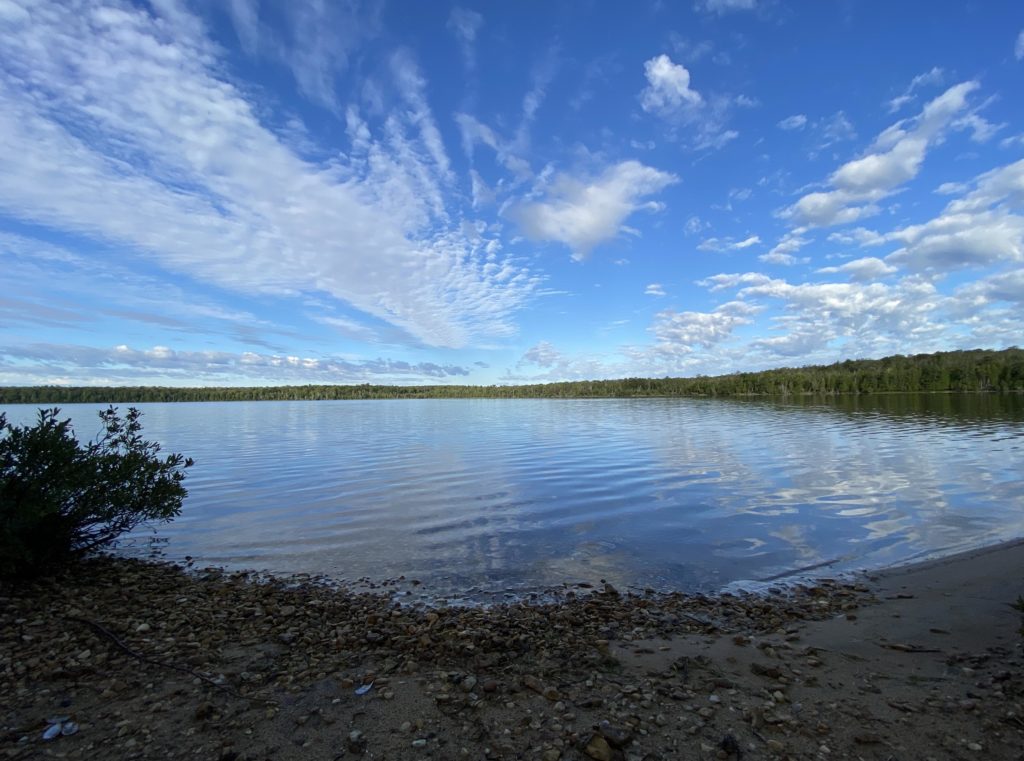 A sandy shore in Beaver Island, Michigan on Lake Geneserath.