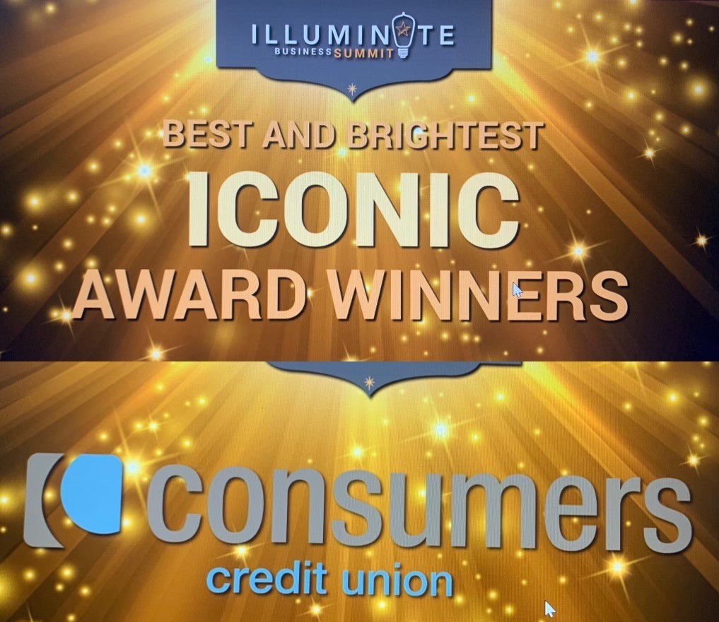 Screenshot of Consumers' Iconic Award win