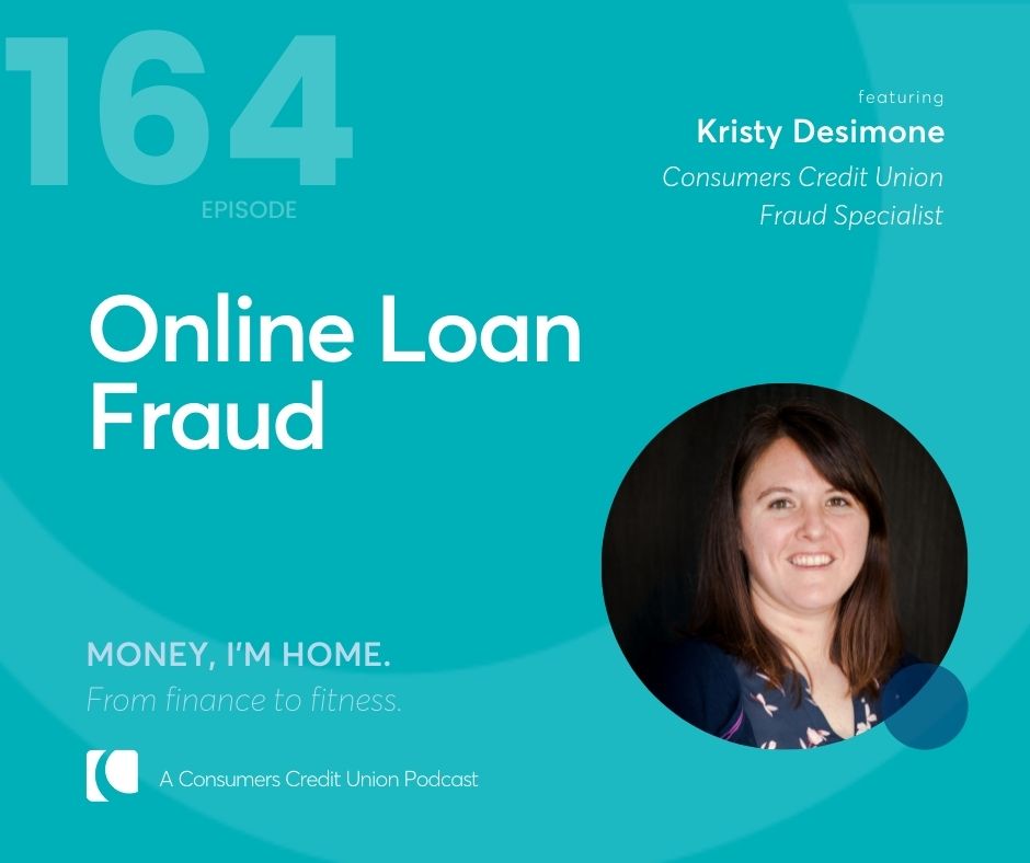 Consumers' podcast graphic with image of Kristy Desimone, Consumers' fraud specialist