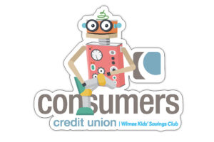 An image of Consumers Credit Unions' Wimee Kids' Club sticker.