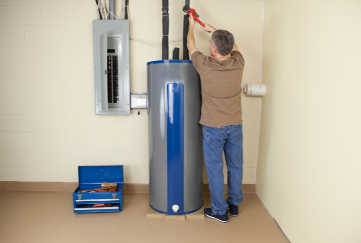 Man working on a piece of equipment