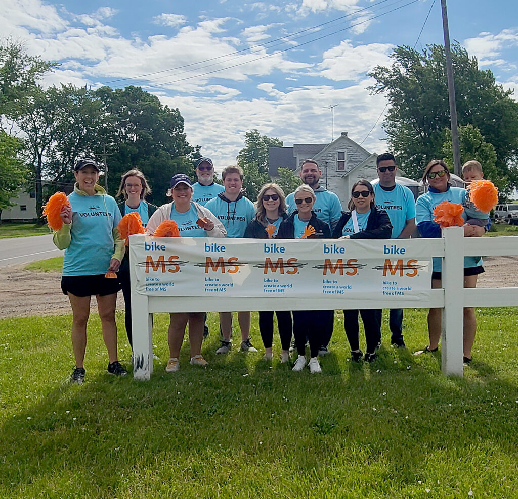 Consumers employees volunteering and supporting BikeMS.