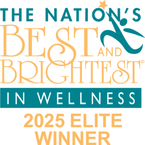 El logotipo del ganador de élite de los mejores y más brillantes del país en bienestar 2025