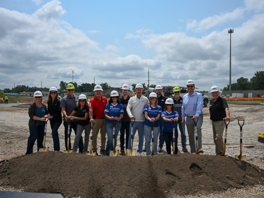 Representatives from Consumers, JICI and Bosch breaking ground at new Angola location.